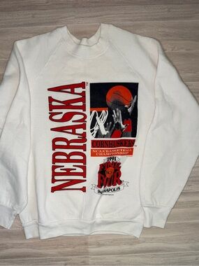 VINTAGE 1991 Nebraska Cornhuskers Final Four Sweatshirt - Rare Error/Phantom M